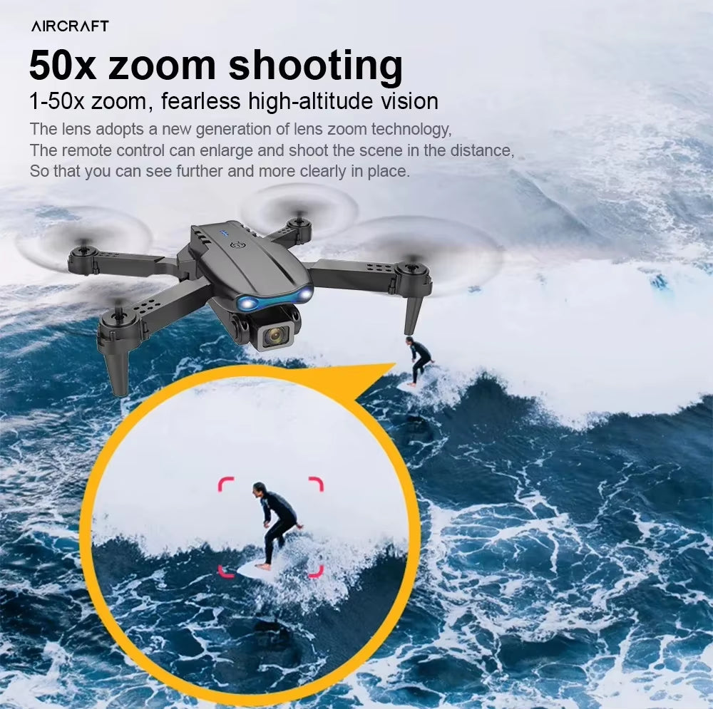 E99Pro Drone HD Professional 4K Drone Dual Camera WIFI Fpv Aircraft Quadcopte Obstacle Avoidance Aerial Photography Drone