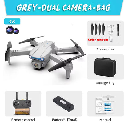 E99Pro Drone HD Professional 4K Drone Dual Camera WIFI Fpv Aircraft Quadcopte Obstacle Avoidance Aerial Photography Drone