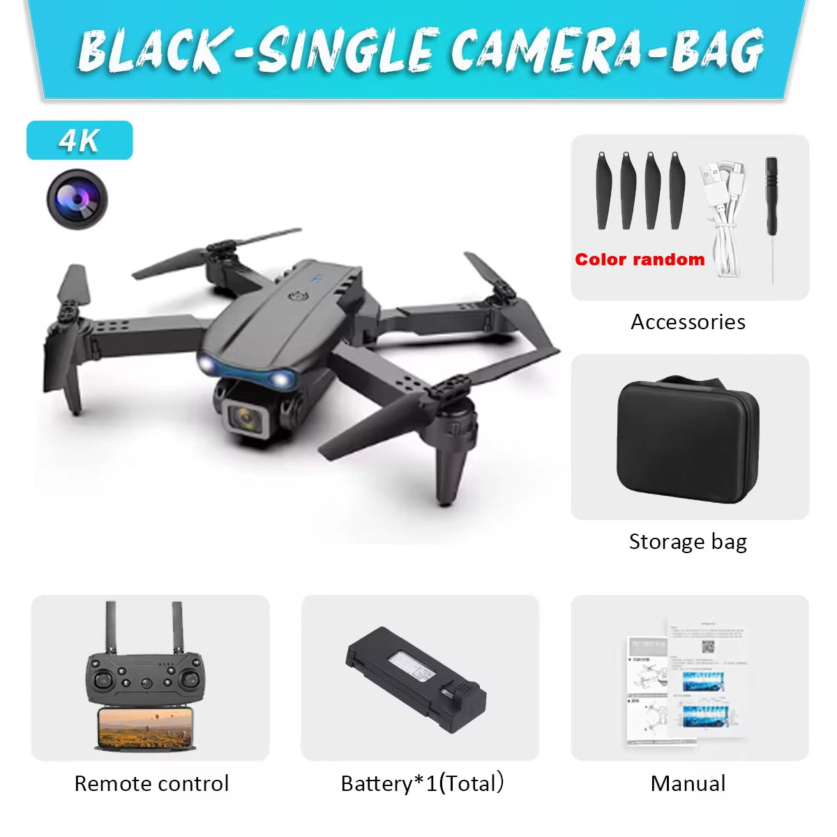 E99Pro Drone HD Professional 4K Drone Dual Camera WIFI Fpv Aircraft Quadcopte Obstacle Avoidance Aerial Photography Drone